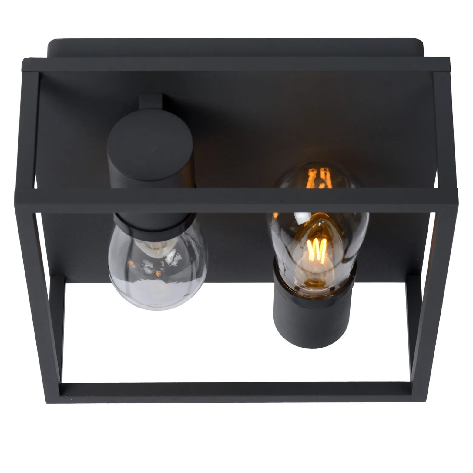 Lámpara de techo Carlyn baño 2 luces negro