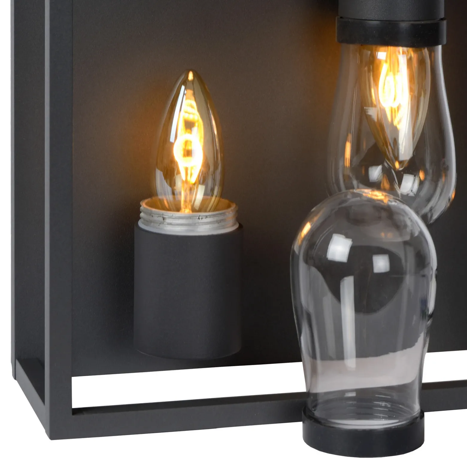 Lámpara de techo Carlyn baño 2 luces negro