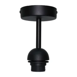 Lámpara de techo Cedrik, organza negra, chapa de fresno, 45 cm
