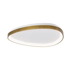 Lámpara de techo Charlie LED, Ø 65 cm, blanco opal, color latón antiguo