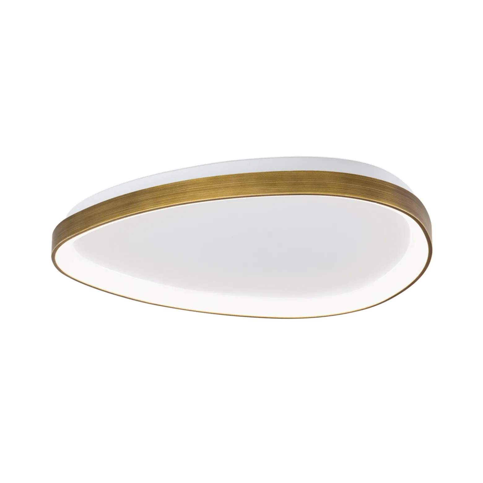 Lámpara de techo Charlie LED, Ø 65 cm, blanco opal, color latón antiguo