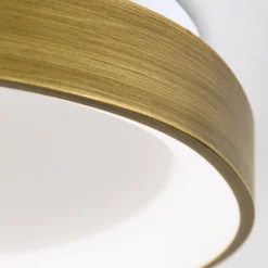 Lámpara de techo Charlie LED, Ø 45 cm, blanco opal, color latón antiguo