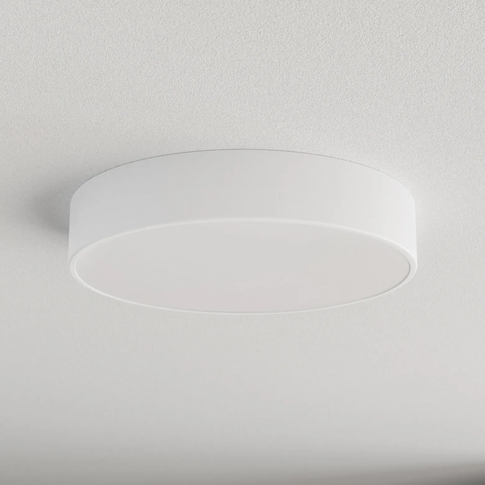 Lámpara de techo Cleo 400, blanco, sensor, IP54, Ø 40 cm, metal
