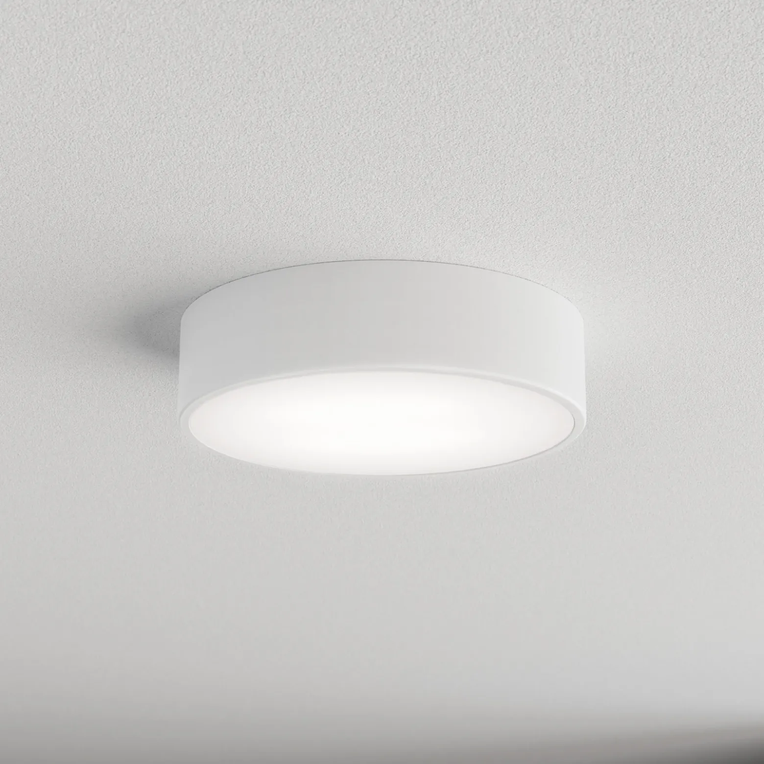 Lámpara de techo Cleo 300, blanco, sensor, IP54, Ø 30 cm, metal
