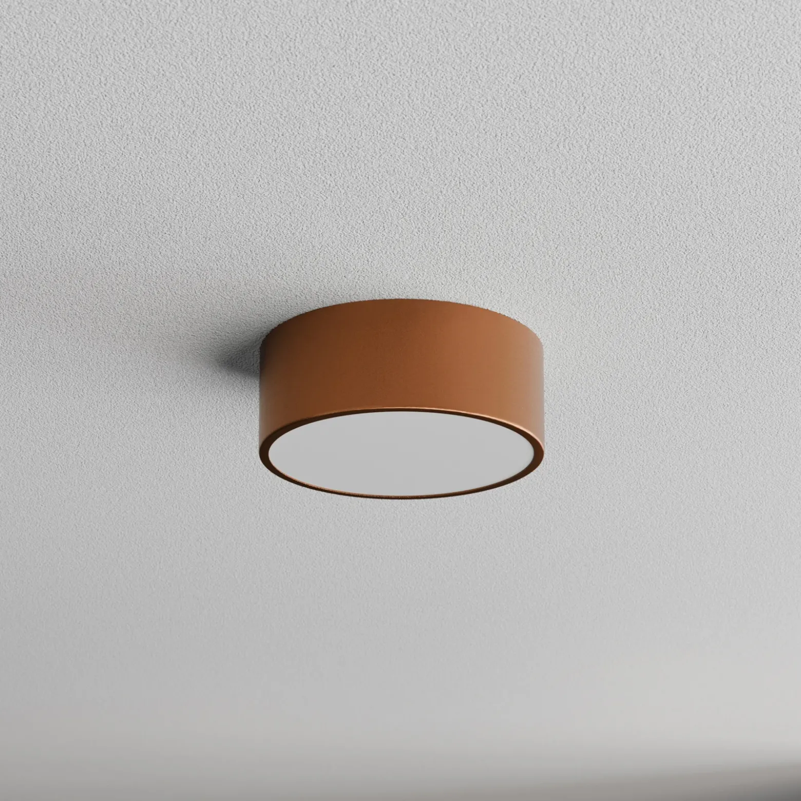 Lámpara de techo Cleo 200, cobre, sensor, IP54, Ø 20 cm, metal