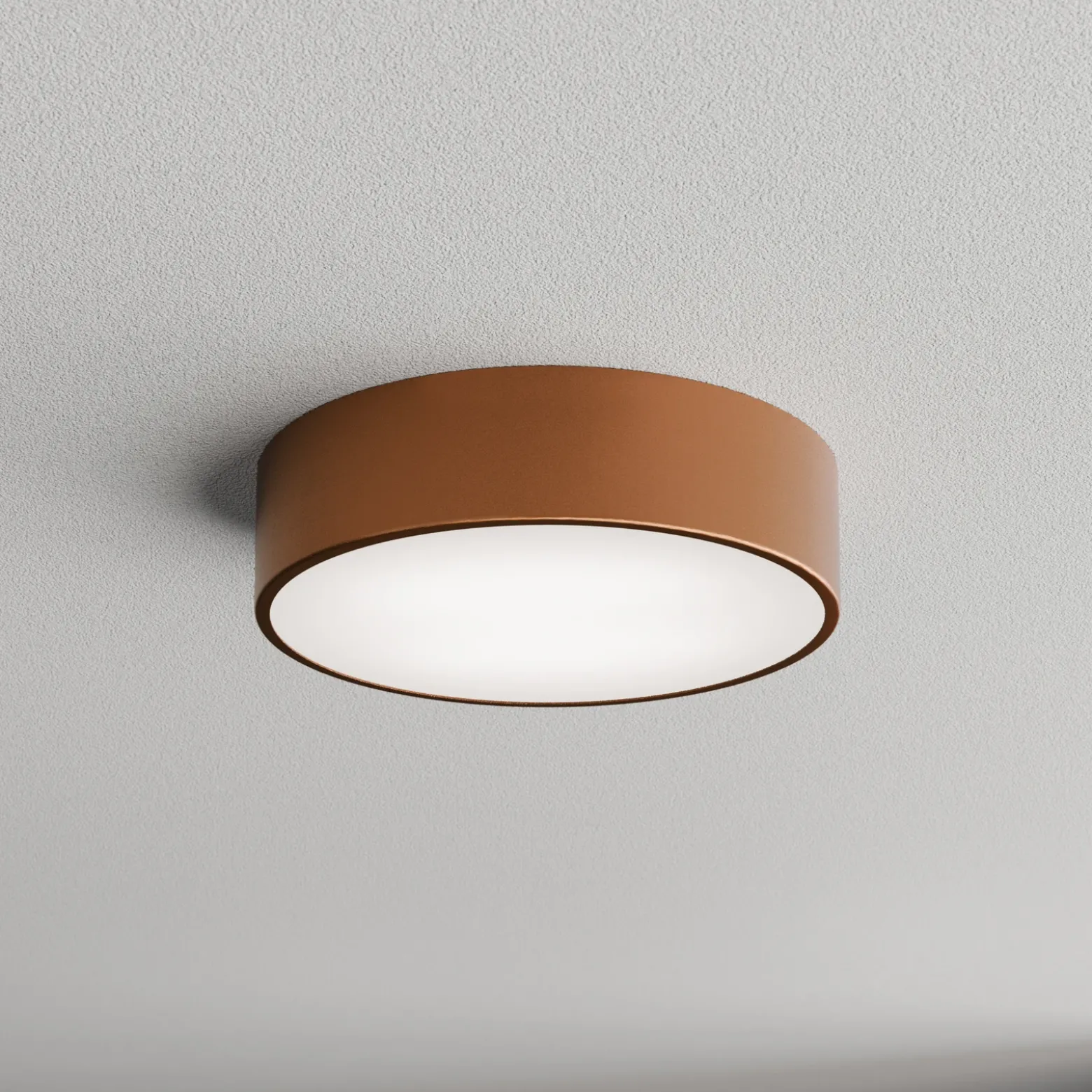 Lámpara de techo Cleo 300, cobre, sensor, IP54, Ø 30 cm, metal