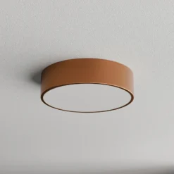 Lámpara de techo Cleo 300, cobre, sensor, IP54, Ø 30 cm, metal
