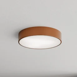 Lámpara de techo Cleo 400, cobre, sensor, IP54, Ø 40 cm, metal