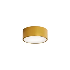 Lámpara de techo Cleo 200, dorada, sensor, IP54, Ø 20 cm, metal