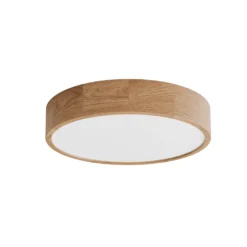 Lámpara de techo Cleo DR475, IP20, sensor, Ø 48 cm, madera de roble
