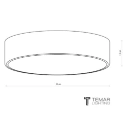 Lámpara de techo Cleo 300, gris, sensor, IP54, Ø 30 cm, metal