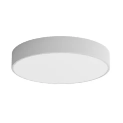 Lámpara de techo Cleo 500, gris, sensor, IP54, Ø 50 cm, metal