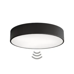 Lámpara de techo Cleo 400, negro, sensor, IP20, Ø 40 cm, metal