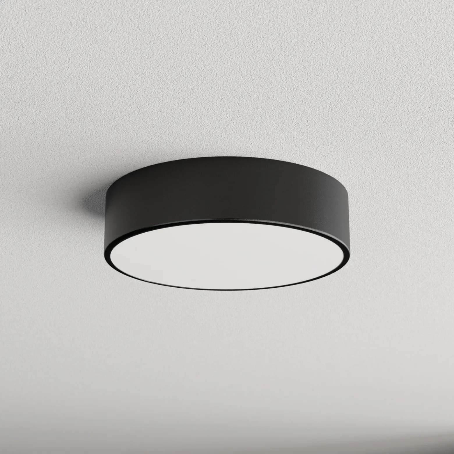 Lámpara de techo Cleo 300, negro, sensor, IP20, Ø 30 cm, metal