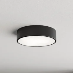Lámpara de techo Cleo 300, negro, sensor, IP20, Ø 30 cm, metal