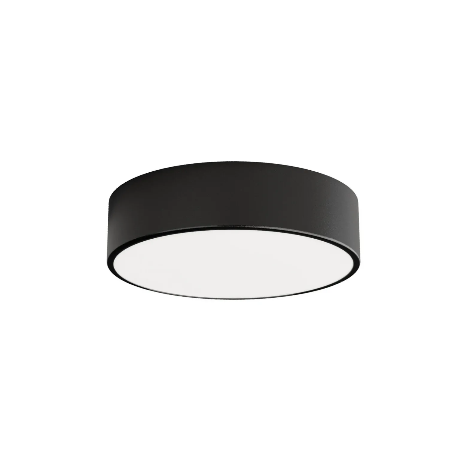 Lámpara de techo Cleo 300, negro, sensor, IP54, Ø 30 cm, metal