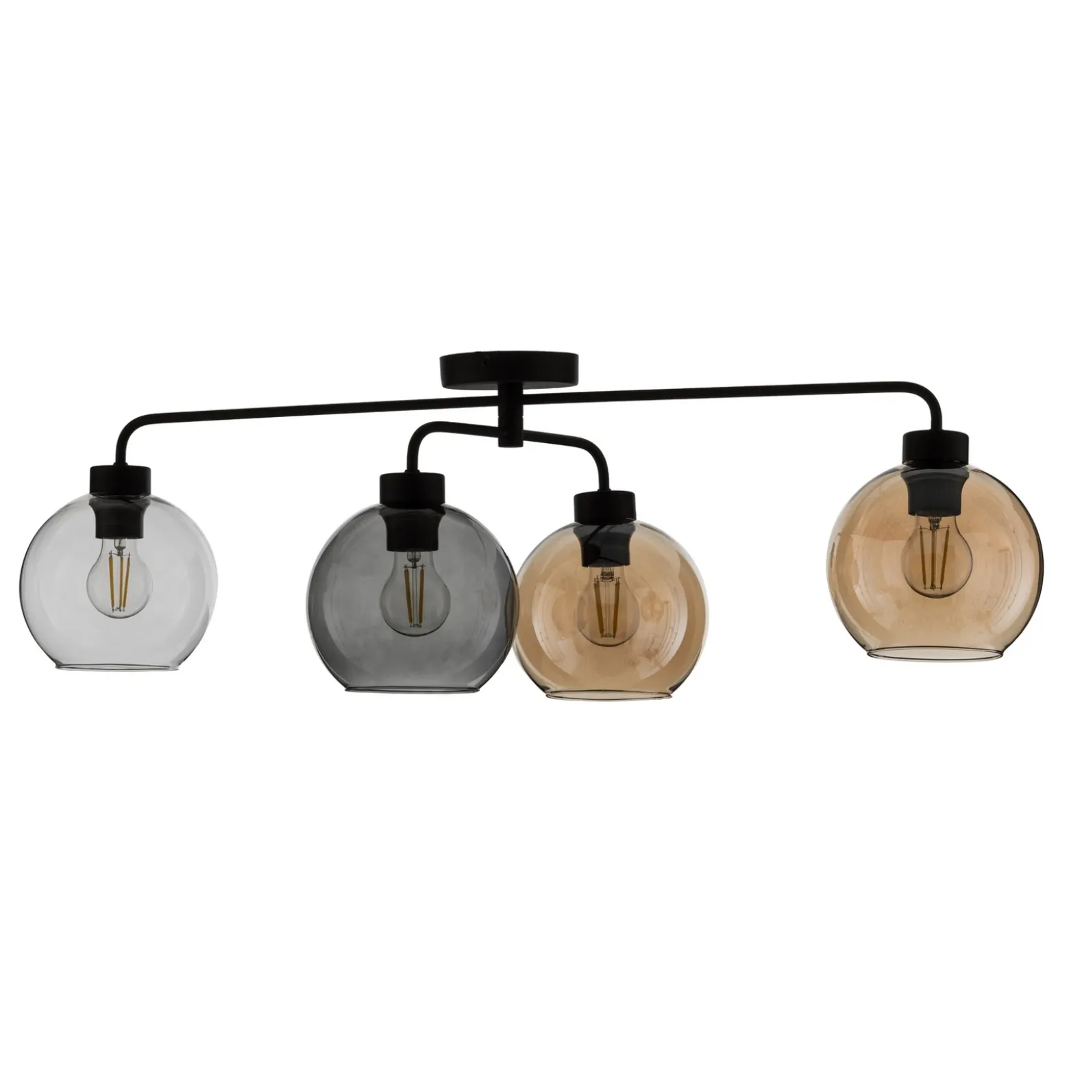 Lámpara de techo Cubus 4 luces transparente/ámbar/gris