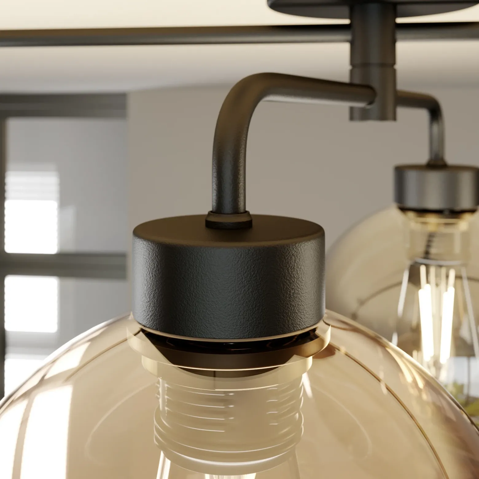 Lámpara de techo Cubus 4 luces transparente/ámbar/gris