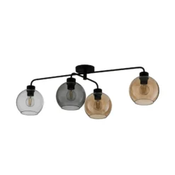 Lámpara de techo Cubus 4 luces transparente/ámbar/gris