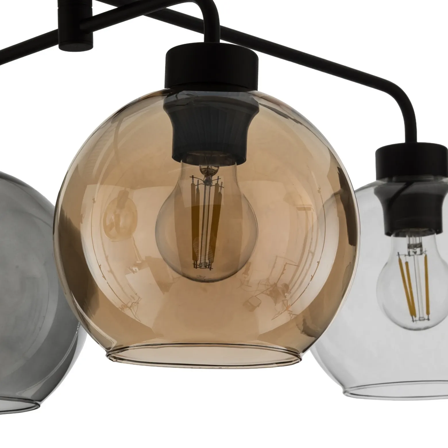 Lámpara de techo Cubus 4 luces transparente/ámbar/gris