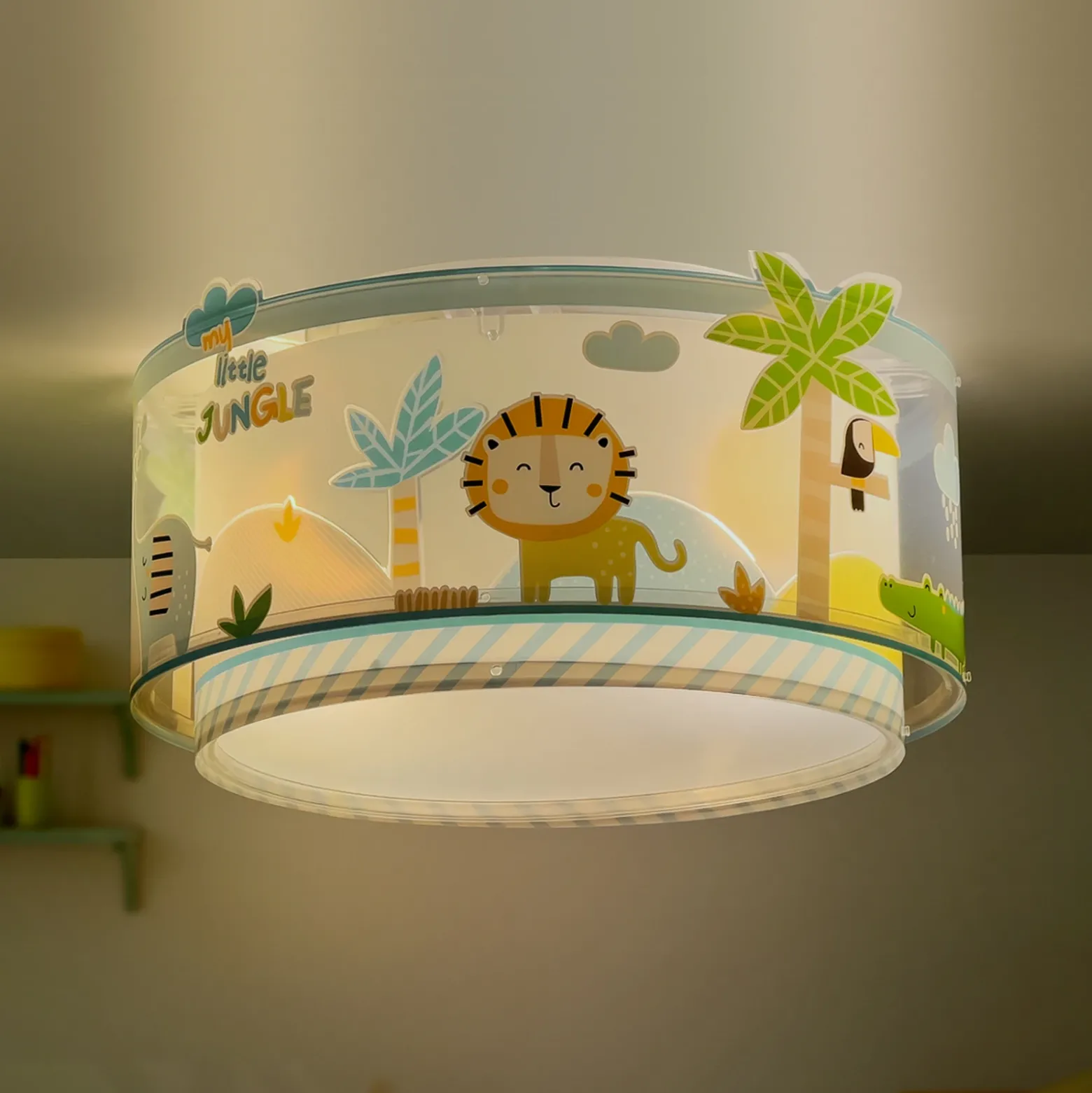 Lámpara de techo Dalber LITTLE JUNGLE, blanco/amarillo