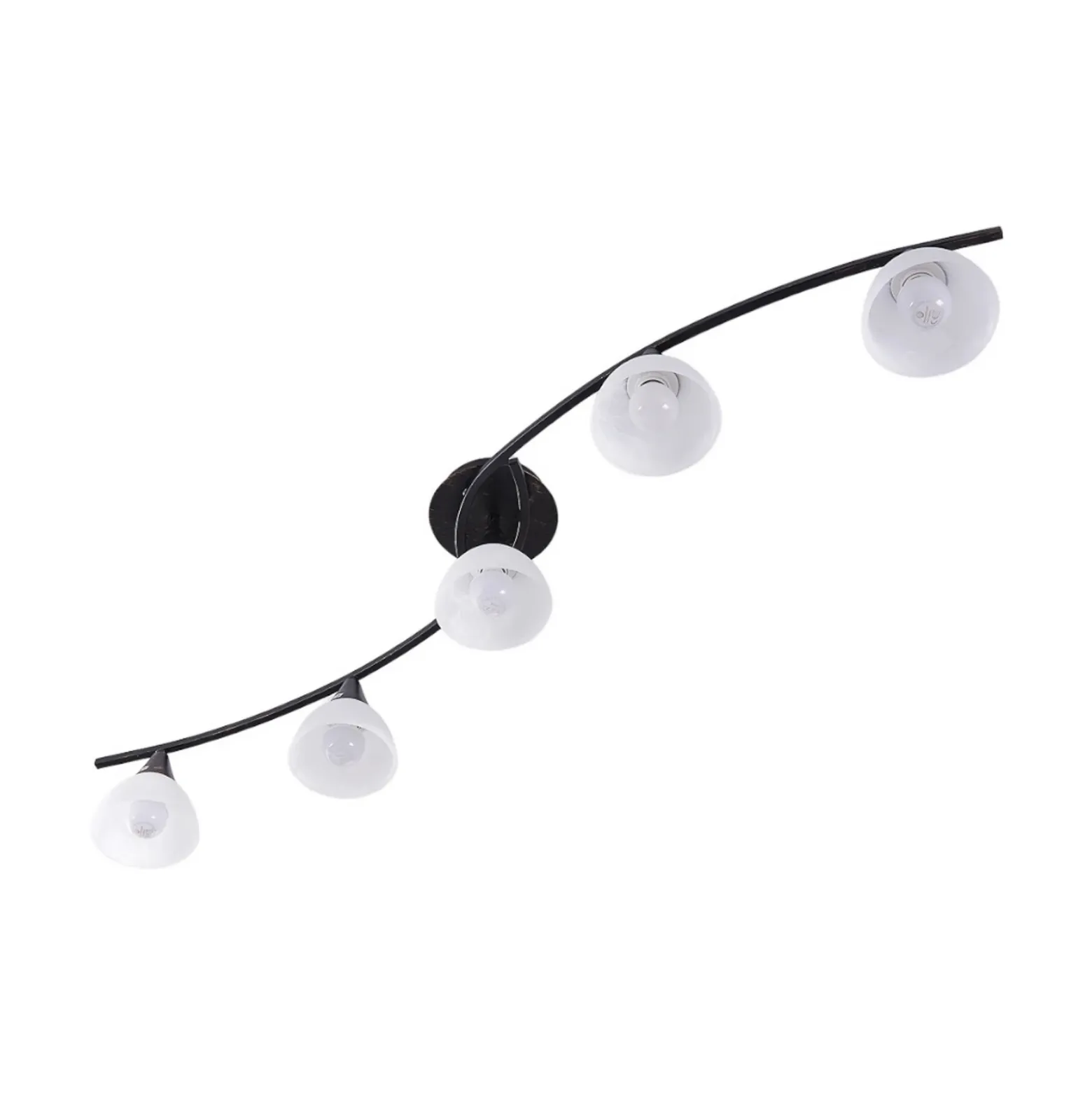 Lámpara de techo Della de Lindby, negro y dorado, 110 cm, 5 luces, E14