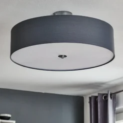 Lámpara de techo de tela Andria, 60 cm, gris claro