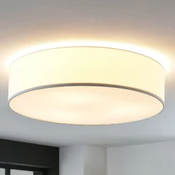 Lámpara de techo de tela Gordana en blanco, 57 cm