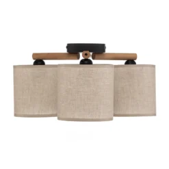 Lámpara de techo Deva, textil, 3 luces