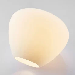 Lámpara de techo de vidrio Bibiane, blanco opal