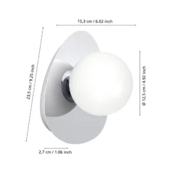 Lámpara de techo EGLO CASTROVIDO cromada, 24 cm, 1 luz, IP44, G9-LED