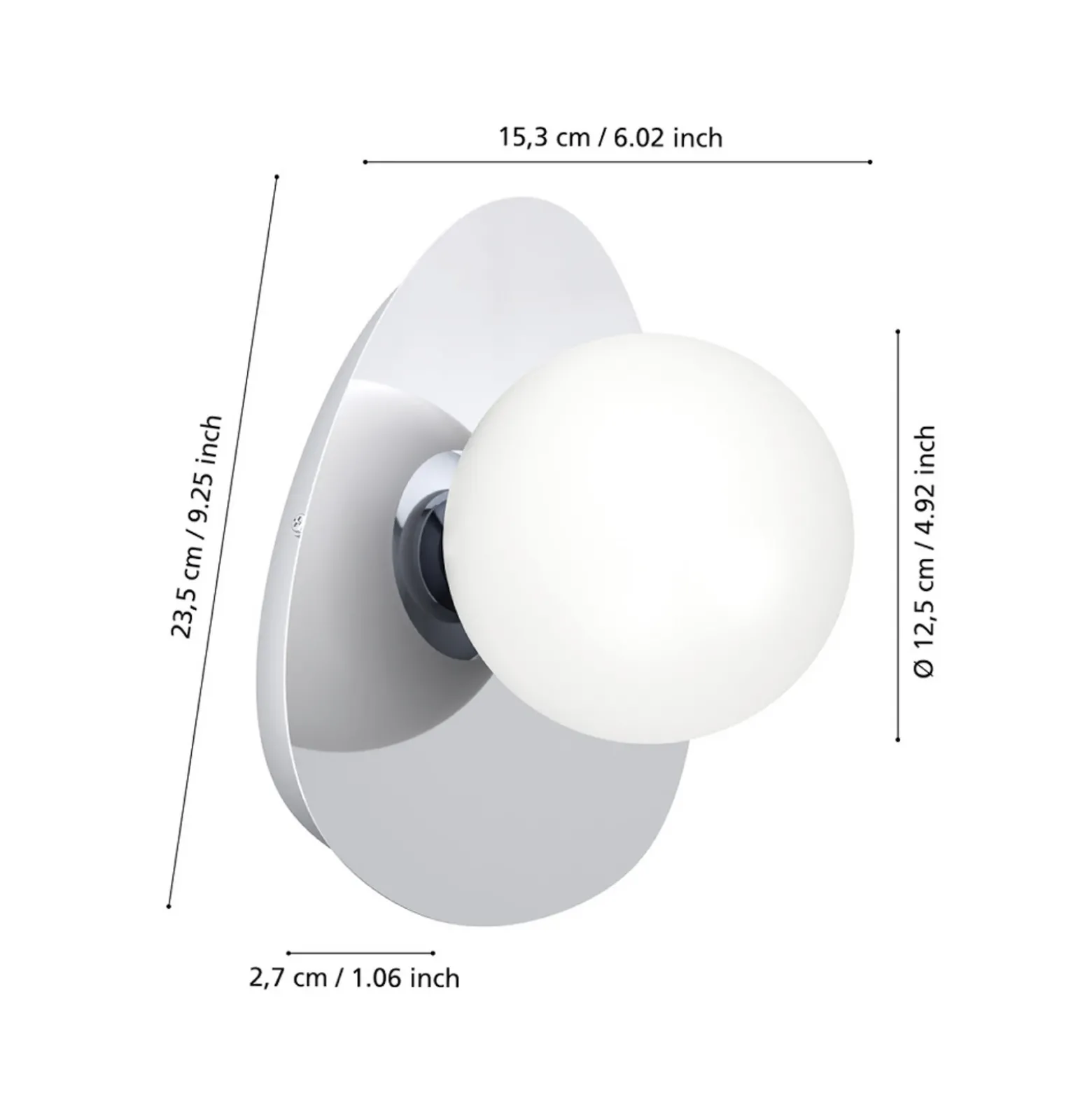 Lámpara de techo EGLO CASTROVIDO cromada, 24 cm, 1 luz, IP44, G9-LED