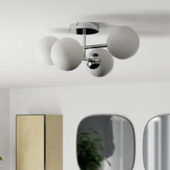 Lámpara de techo EGLO CASTROVIDO, cromada, 48 cm, 4 luces, IP44, G9-LED