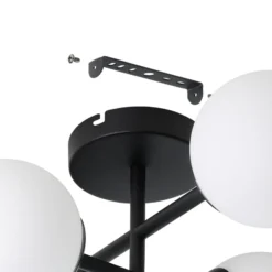 Lámpara de techo EGLO CASTROVIDO, negra, 48 cm, 4 luces, IP44, G9-LED