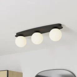 Lámpara de techo EGLO CASTROVIDO, negra, 58 cm, 3 luces, IP44, G9-LED