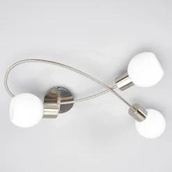 Lámpara de techo Elaina de Lindby, 50 cm, 3 luces, níquel, cristal, E14