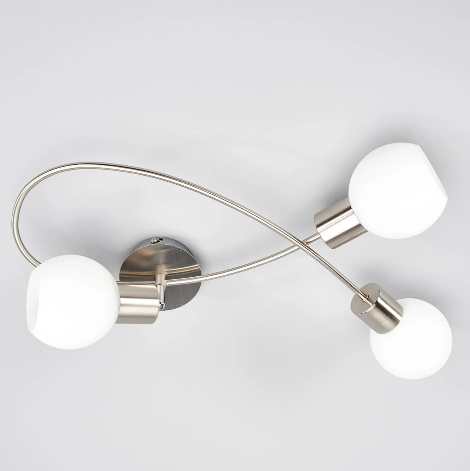Lámpara de techo Elaina de Lindby, 50 cm, 3 luces, níquel, cristal, E14