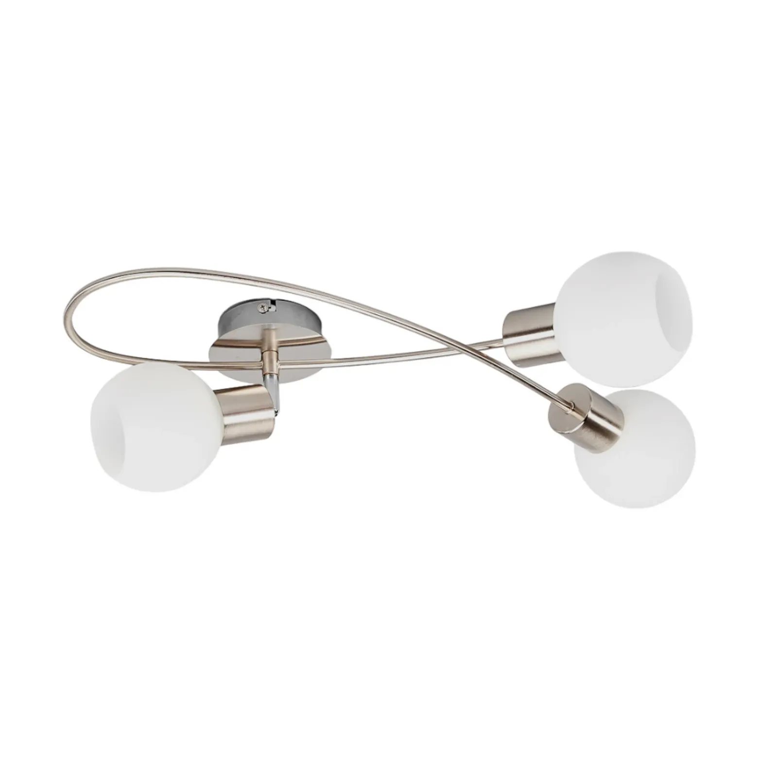 Lámpara de techo Elaina de Lindby, 50 cm, 3 luces, níquel, cristal, E14