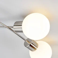 Lámpara de techo Elaina de Lindby, 50 cm, 3 luces, níquel, cristal, E14