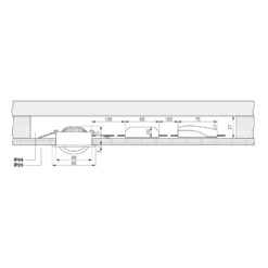 Lámpara de techo empotrable LED Dione, IP44, 3.000 K, negra, atenuable
