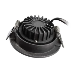 Lámpara de techo empotrable LED Dione, IP44, negra, atenuable a cálida