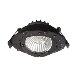 Lámpara de techo empotrable LED Dione, IP44, negra, atenuable a cálida