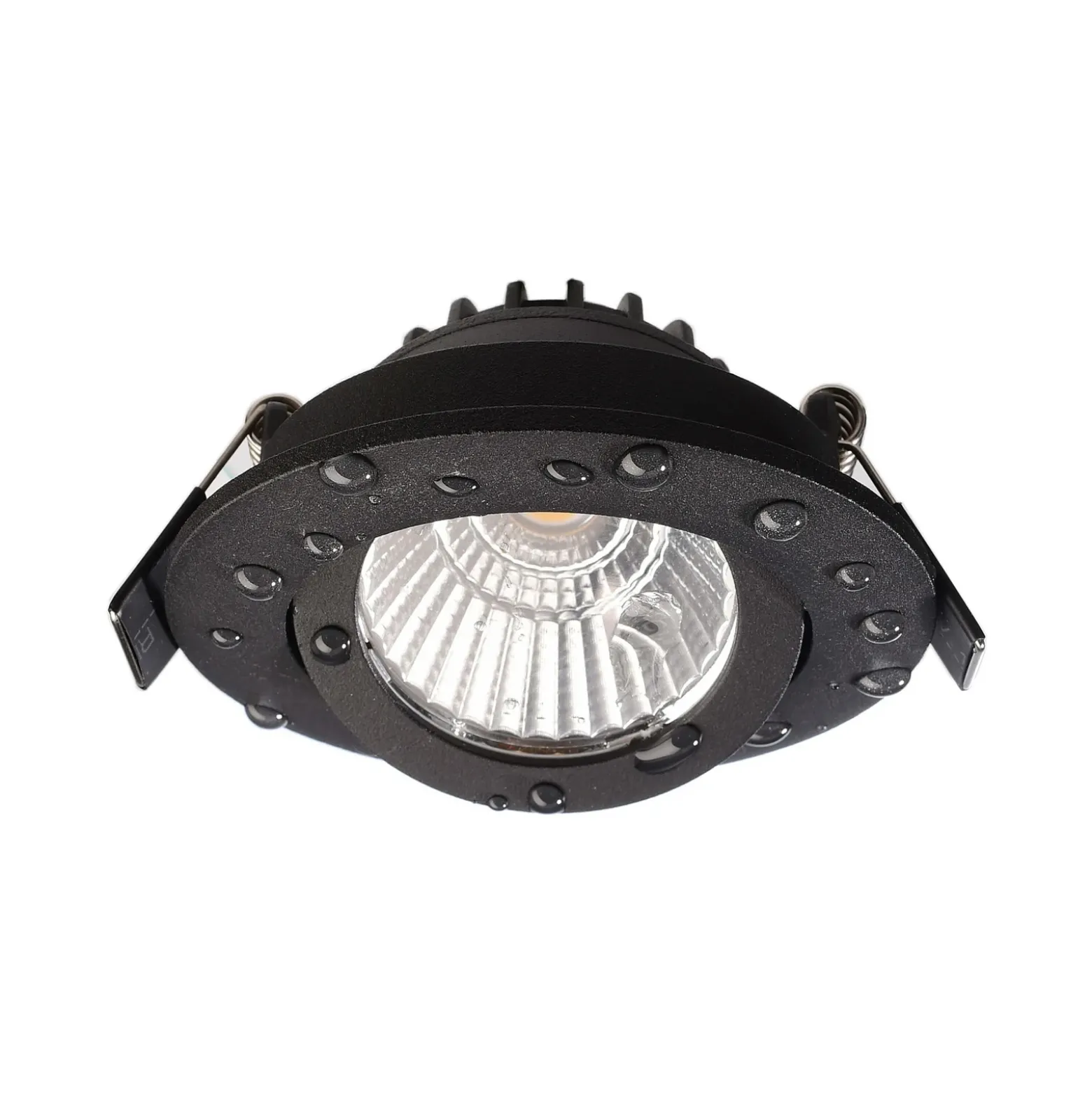 Lámpara de techo empotrable LED Dione, IP44, 3.000 K, negra, atenuable