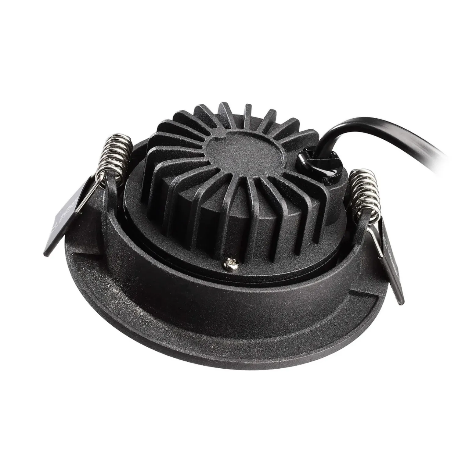 Lámpara de techo empotrable LED Dione, IP44, 3.000 K, negra, atenuable