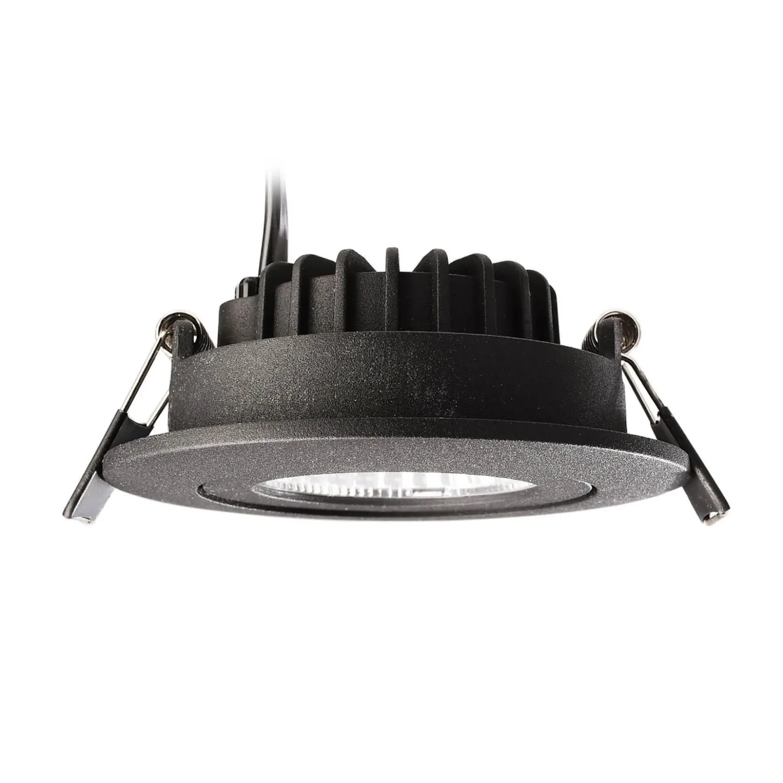 Lámpara de techo empotrable LED Dione, IP44, 3.000 K, negra, atenuable