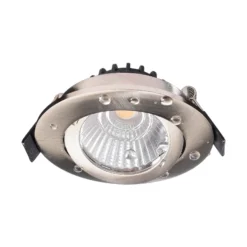 Lámpara de techo empotrable LED Dione, IP44, níquel, atenuable a cálida