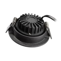 Lámpara de techo empotrable LED Dione, IP44, 4.000 K, negra, atenuable