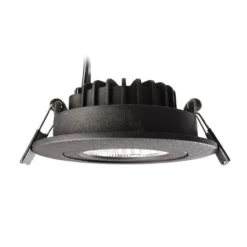 Lámpara de techo empotrable LED Dione, IP44, 4.000 K, negra, atenuable