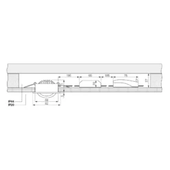 Lámpara de techo empotrable LED Dione, IP44, 3.000 K, níquel, atenuable