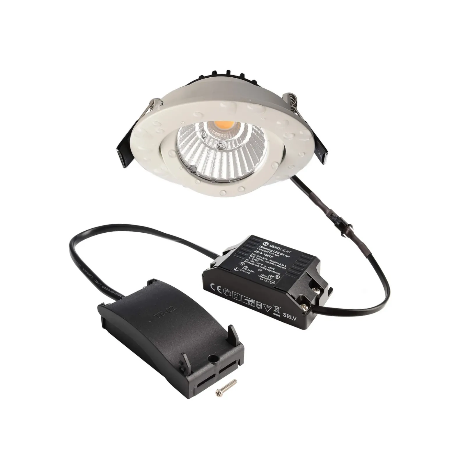 Lámpara de techo empotrable LED Dione, IP44, 4.000 K, blanca, atenuable